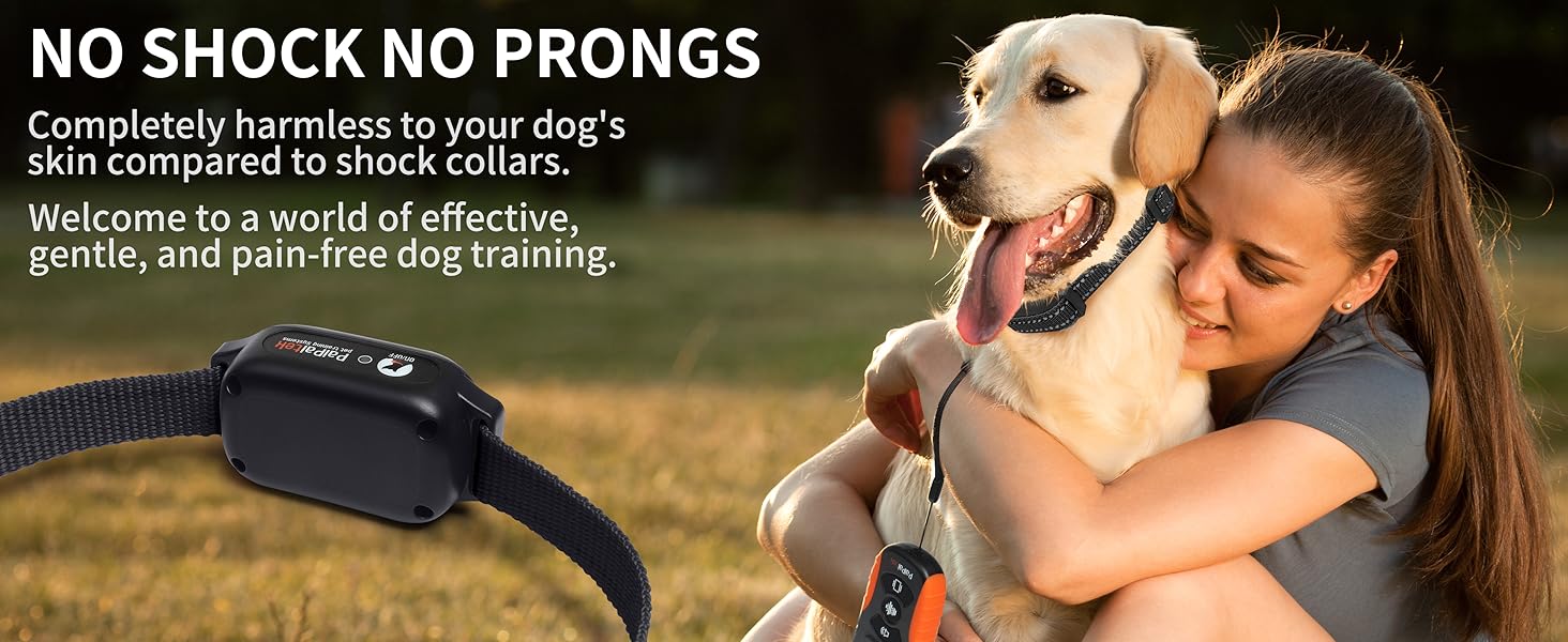 No Shock Dog Training Collar with Remote 3300ft Range,Vibrating Dog Collar Waterproof&Rechargeable Electric Collar for Dogs