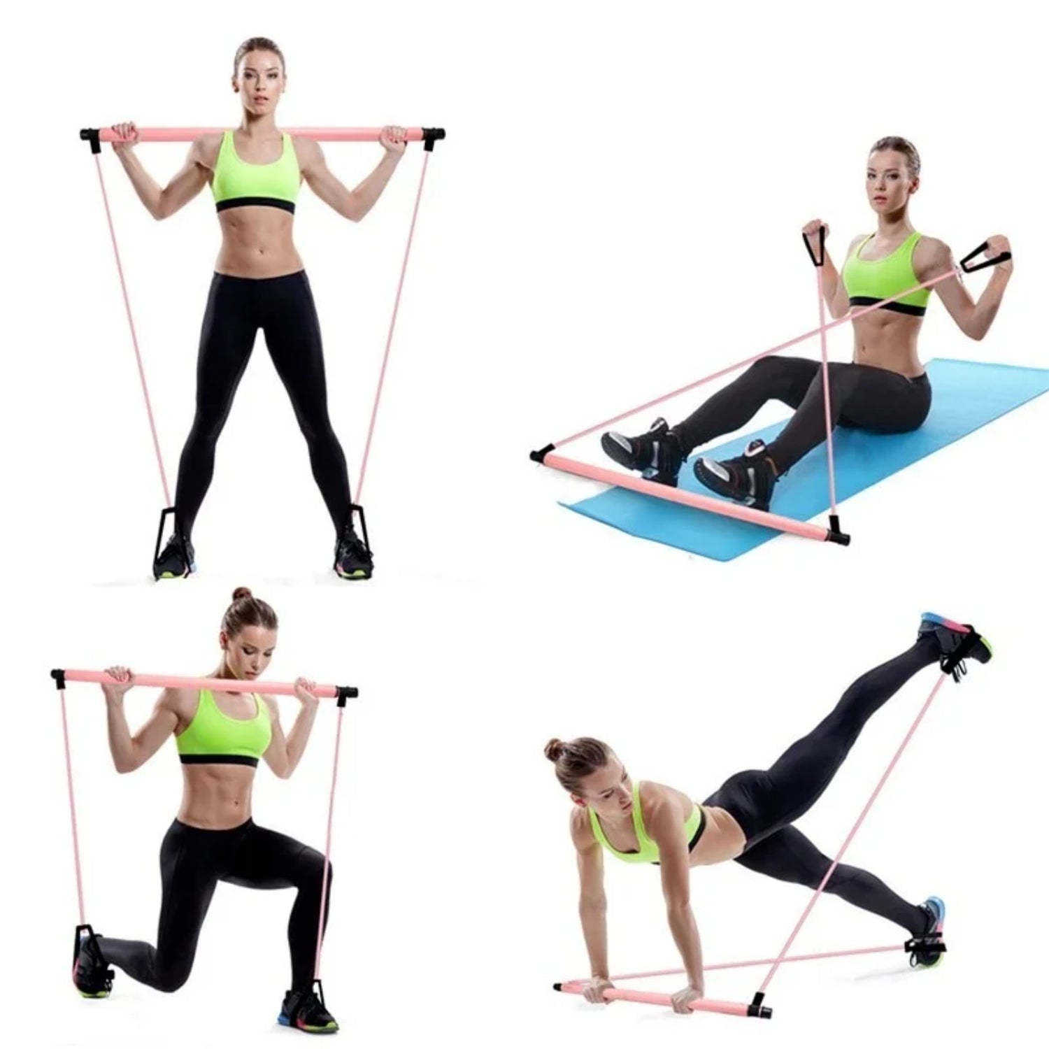 Resistance Bands Trainer Yoga Pull Rods Pull Rope Portable  Gym Body Workout