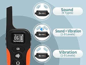 No Shock Dog Training Collar with Remote 3300ft Range,Vibrating Dog Collar Waterproof&Rechargeable Electric Collar for Dogs