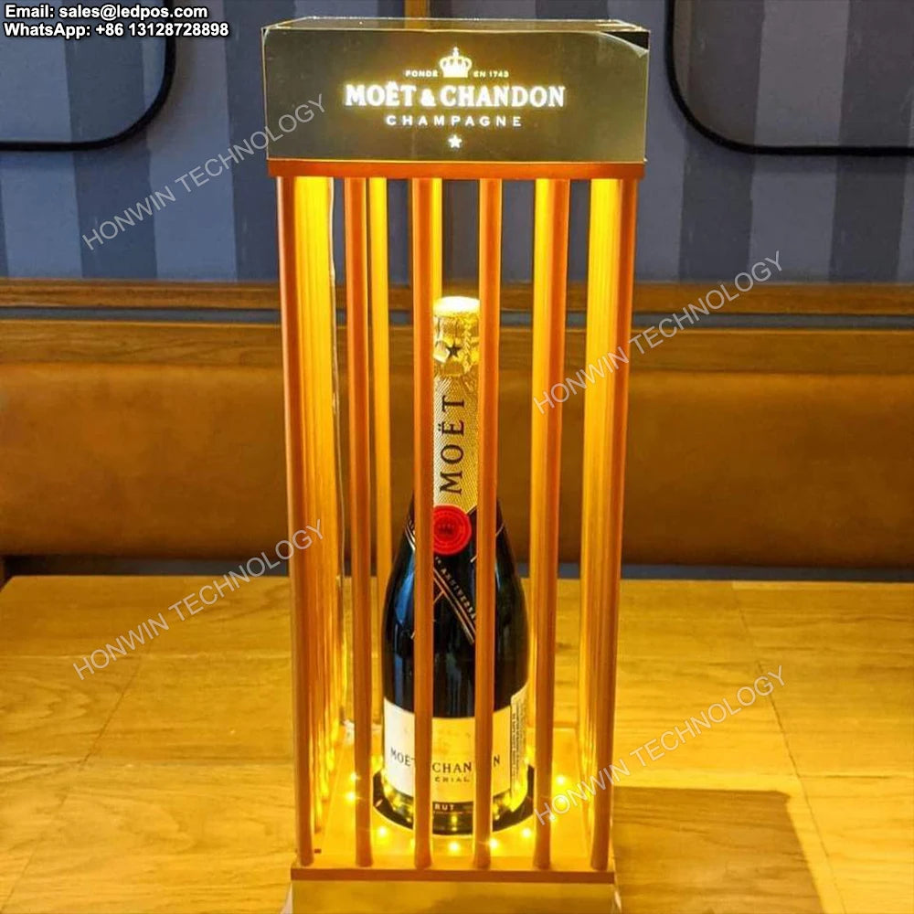 Nightclub Wine Presenter 3 Bottles Rechargeable LED Ace of Spade Glorifier Box Armand de Brignac Champagne Bottle Carrier Case