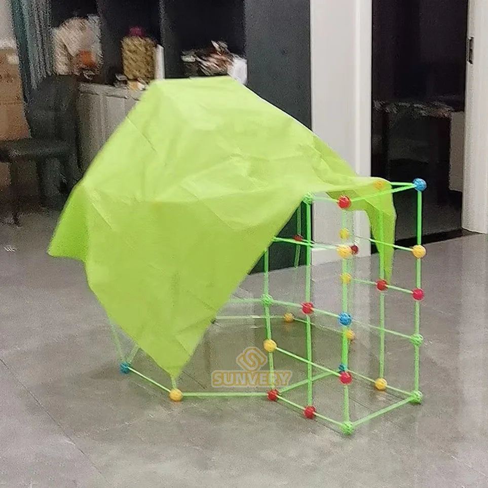 Kids forts building kit Construction Fortress Child Game Tents Fort Build Kid DIY 3D Assemble Tent Toy Gift for Kids