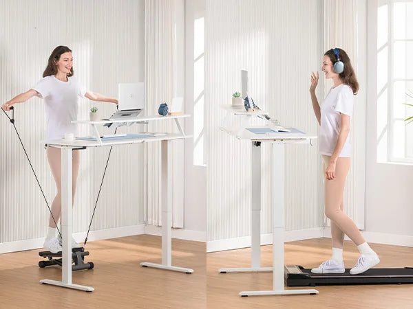 Electric Standing Desk with Drawers, Sit Stand up Desk, Height Adjustable Ergonomic Home Office Computer Desk