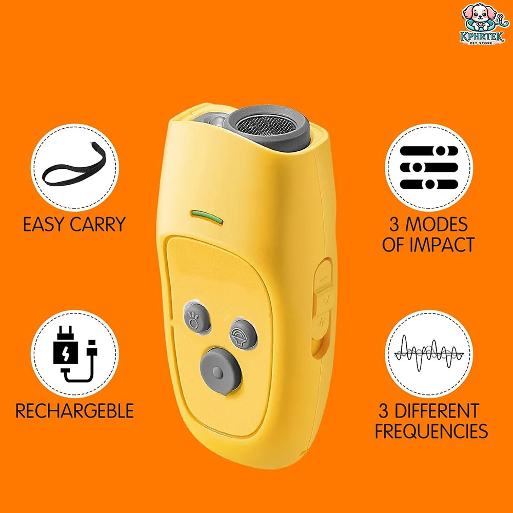 For 1 Dog Rechargeable Ultrasonic Dog Repellent Handheld Bark Control & Training Tool for Pets