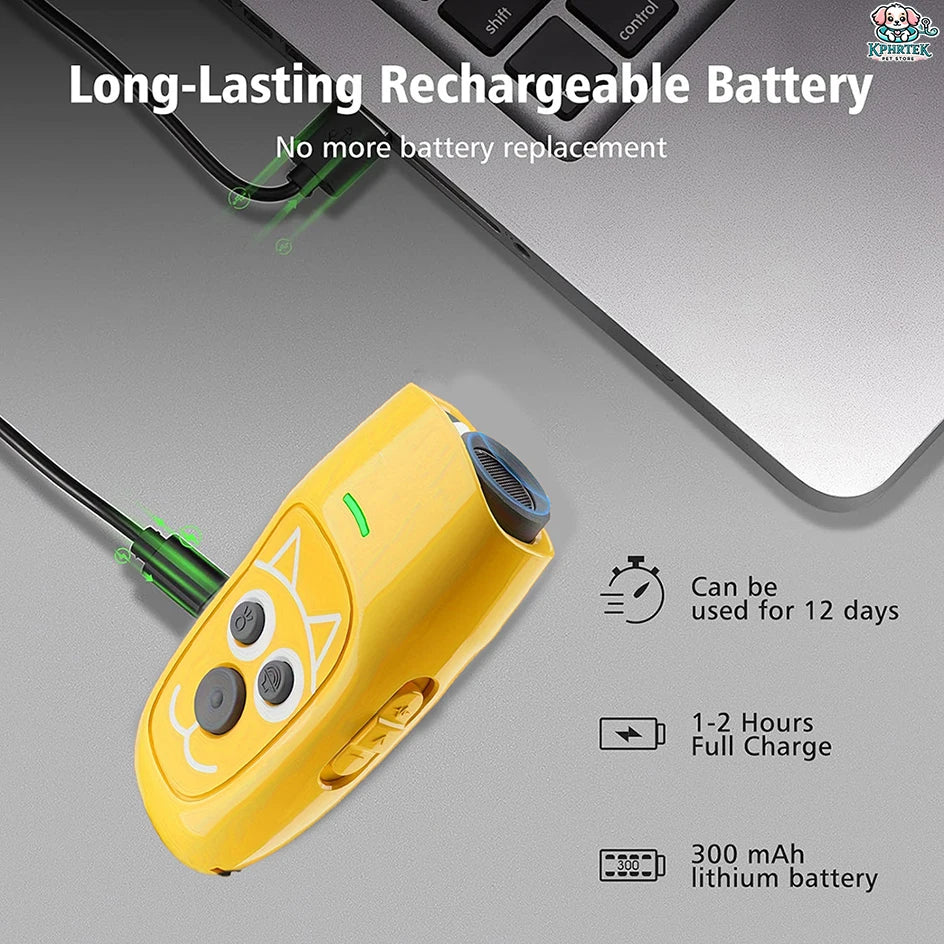 For 1 Dog Rechargeable Ultrasonic Dog Repellent Handheld Bark Control & Training Tool for Pets
