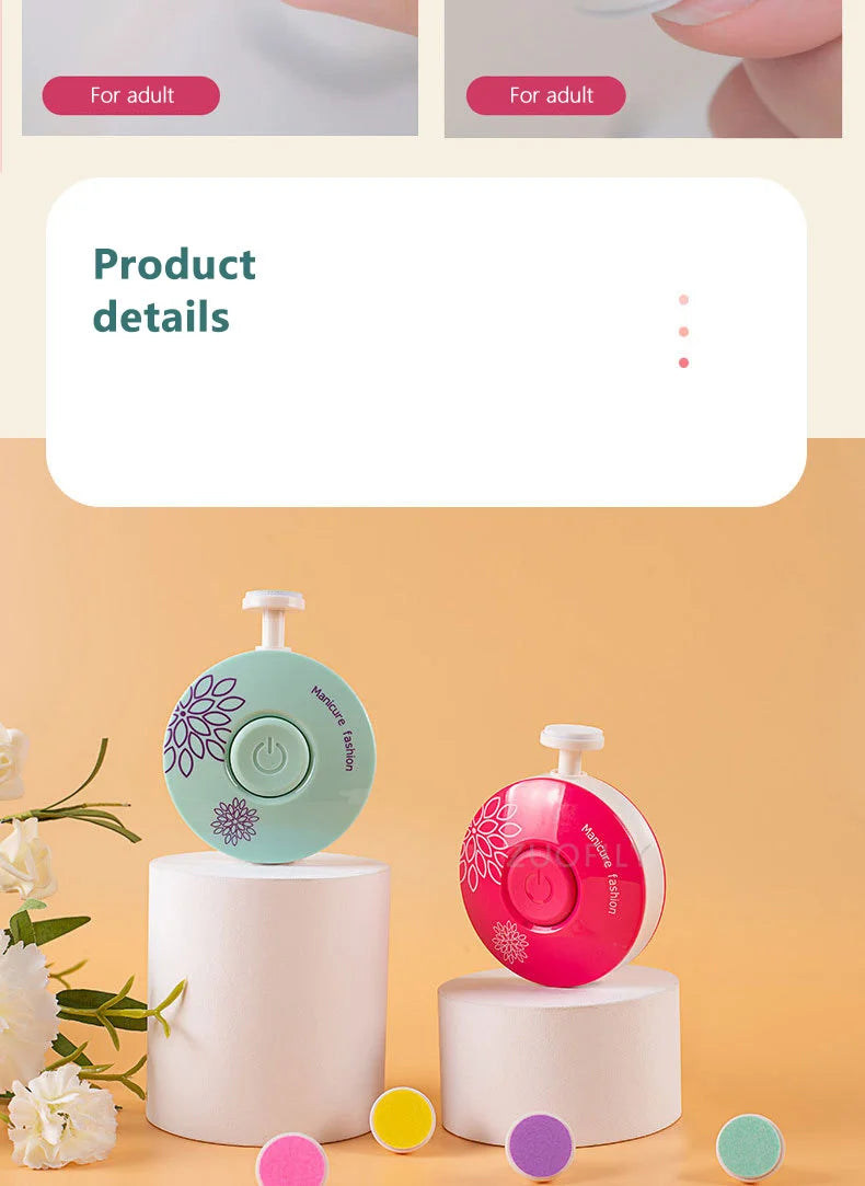 Electric Baby Nail Trimmer Kid Nail Polisher Tool Infant Manicure Scissors Hygiene Kit Set Adult Nail Clipper Cutter for Newborn