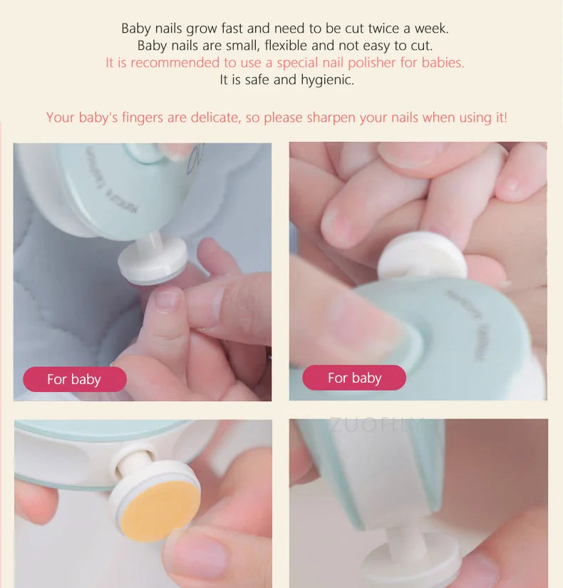 Electric Baby Nail Trimmer Kid Nail Polisher Tool Infant Manicure Scissors Hygiene Kit Set Adult Nail Clipper Cutter for Newborn