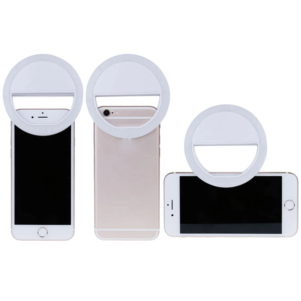 Mobile Phone Selfie Ring Lens 3-level Brightness Portable Fill Light Lamp Clip-on For Smartphone Light