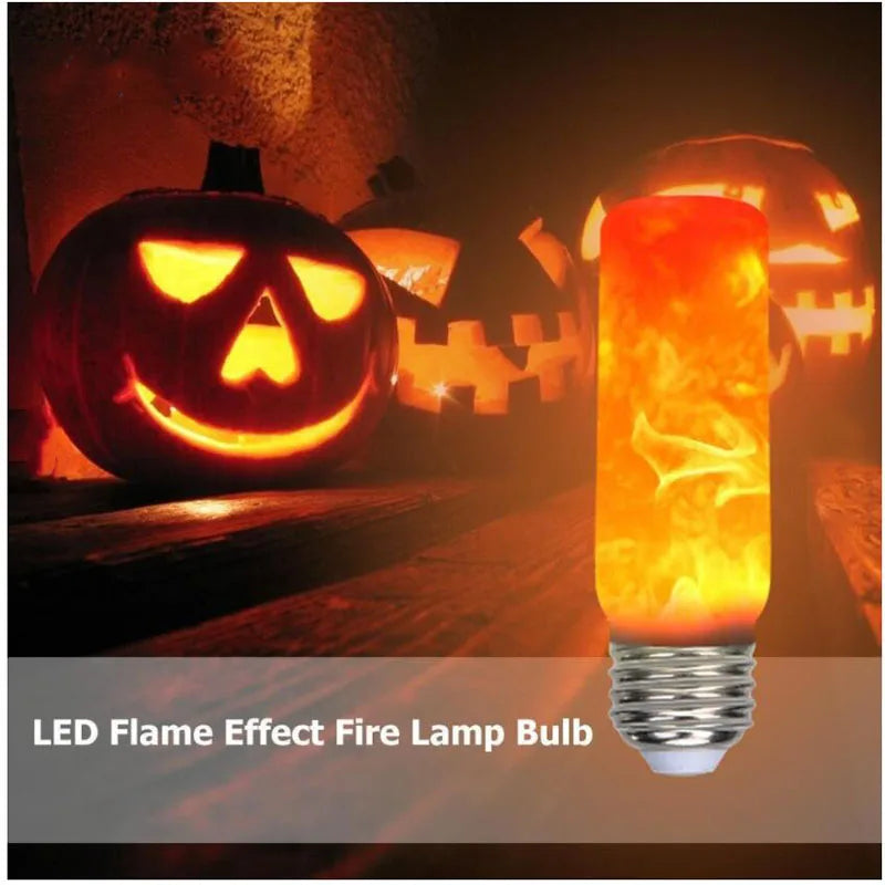LED E27 Flame Bulb Fire E14 lamp Corn Bulb 4 Modes Party LED Light Dynamic Flame Effect 85v-265v for Home Lighting