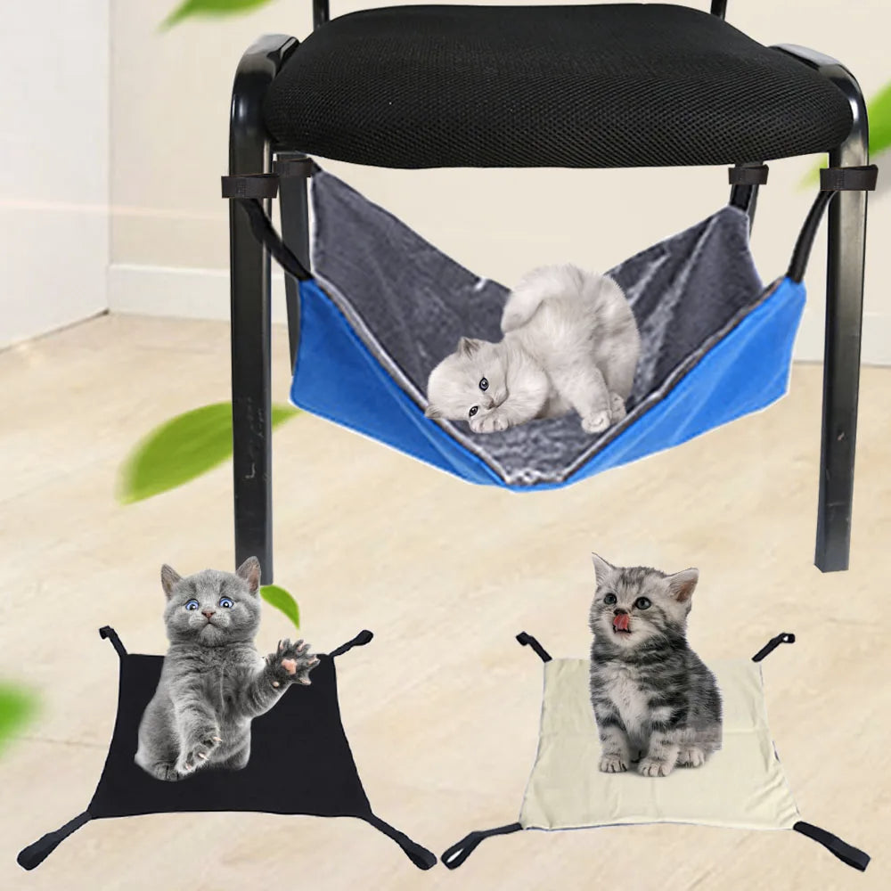 Comfortable Cat Hammock Pet Hanging Beds Cat Sleeping Bag Under Chair Shelf Seat Bed Warm Cat Bed Mat Kitten House Pet Supplies