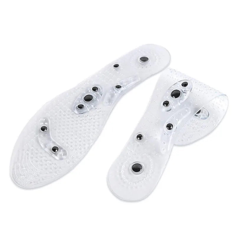 Unisex Magnetic Massage Insoles Foot Acupressure Shoe Pads Therapy Slimming Insoles for Weight Loss Transparent