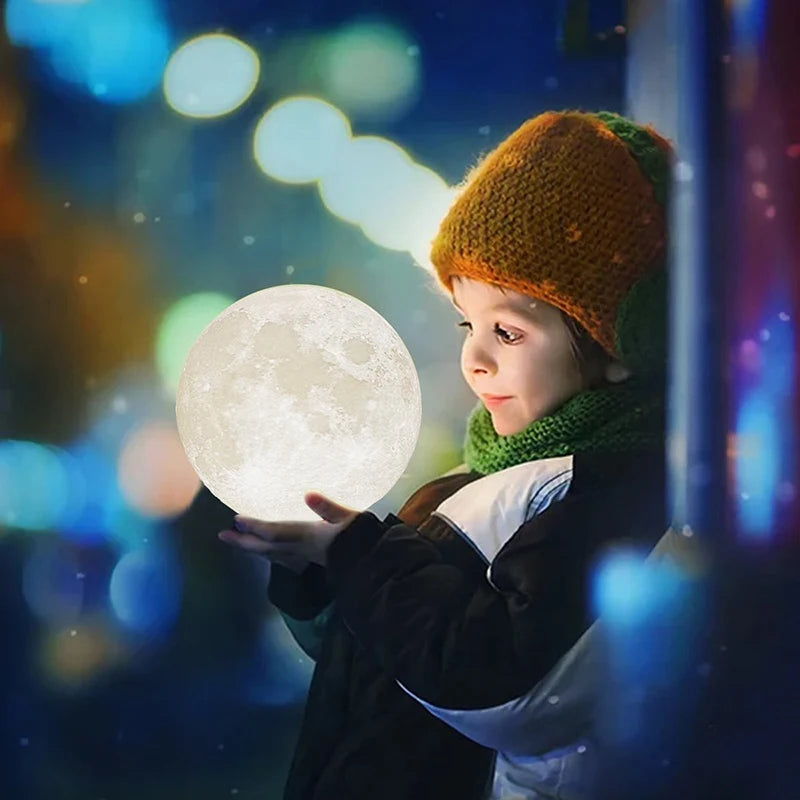 ZK20 LED Night Light 3D Print Moon Lamp Rechargeable Color Change 3D Light Touch Moon Lamp Children's Lights Night Lamp for Home