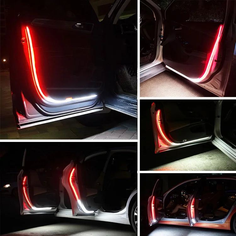 OKEEN 47inch LED Car Door Welcome Lights Flexible Door Opening Warning Strip Light  Auto Decorative Strobe Safety Side Light 12V