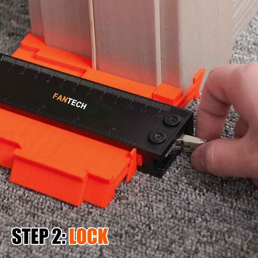 Contour Gauge Profile Duplicator Tool Adjustable Lock Alloy Edge Copy Shaping Wood Measure Ruler Laminate Tiles Wood Marking
