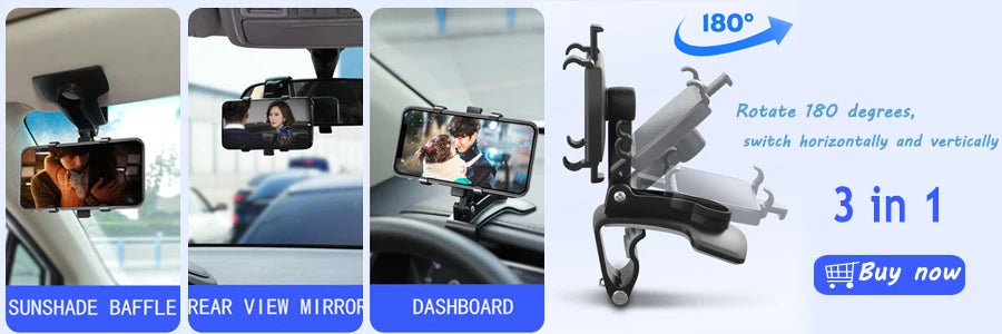 2022 New Car Rearview Mirror Mount Phone Holder For iPhone 12 GPS Seat Smartphone Car Phone Holder Stand Adjustable Support