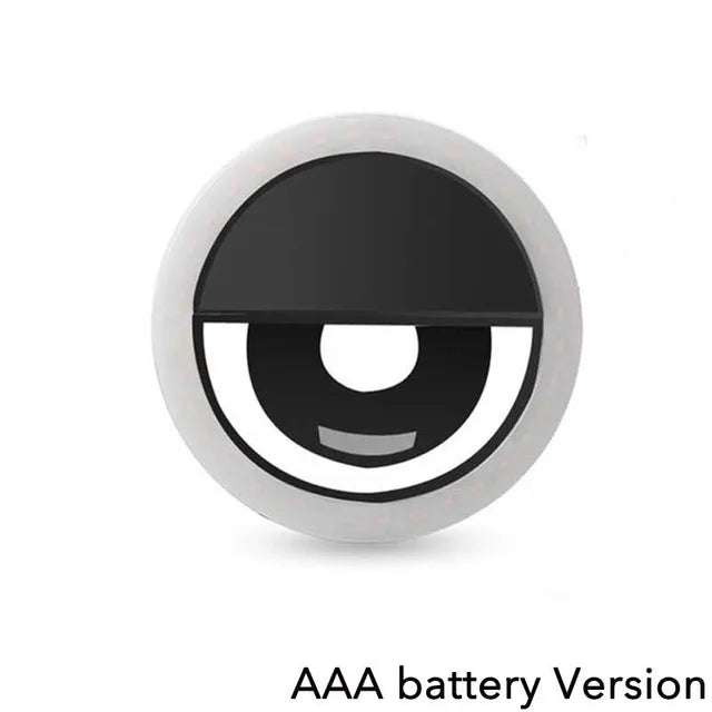 Mobile Phone Selfie Ring Lens 3-level Brightness Portable Fill Light Lamp Clip-on For Smartphone Light
