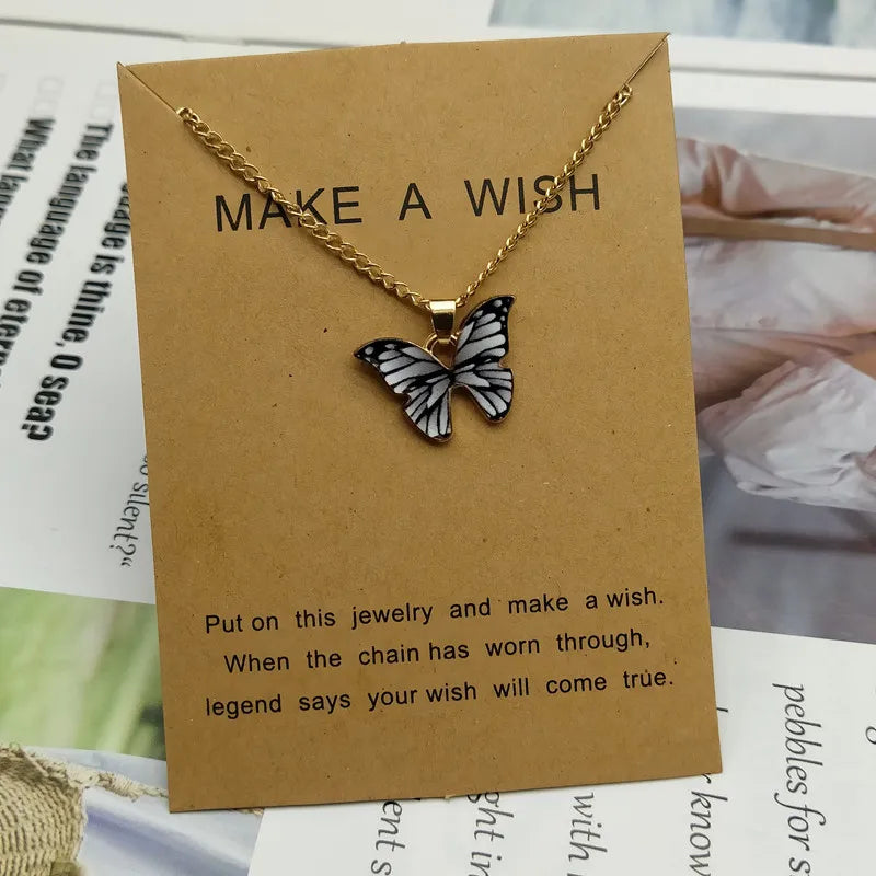 Korean Fashion Cute Butterfly Pendant Necklace for Women Golden Color Statement Necklace Jewelry Gifts Wholesale Dropshipping