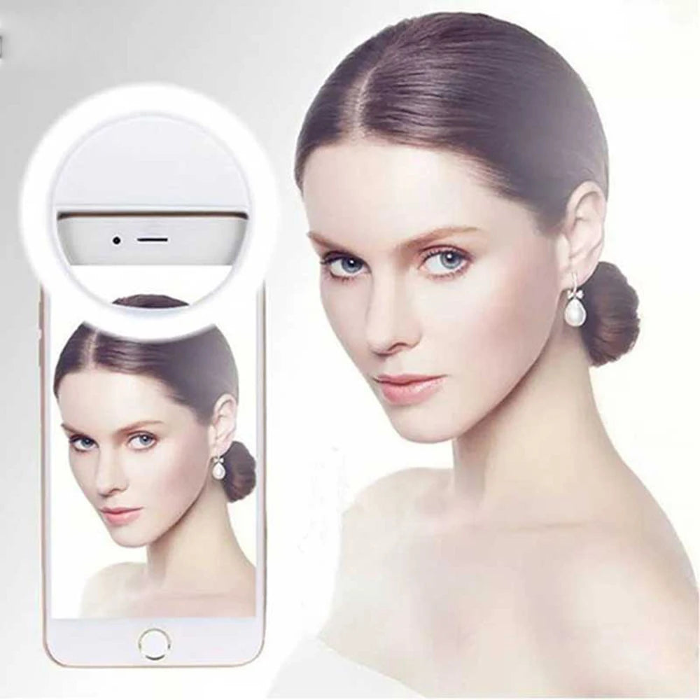 Mobile Phone Selfie Ring Lens 3-level Brightness Portable Fill Light Lamp Clip-on For Smartphone Light