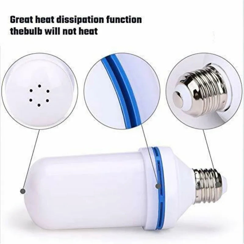 LED E27 Flame Bulb Fire E14 lamp Corn Bulb 4 Modes Party LED Light Dynamic Flame Effect 85v-265v for Home Lighting