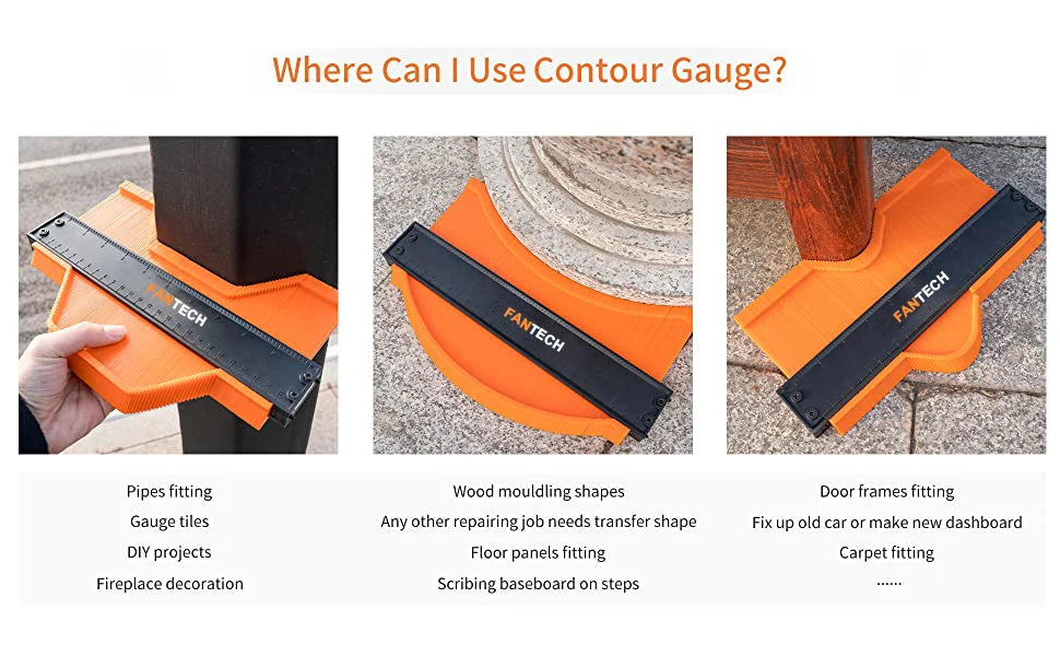 Contour Gauge Profile Duplicator Tool Adjustable Lock Alloy Edge Copy Shaping Wood Measure Ruler Laminate Tiles Wood Marking