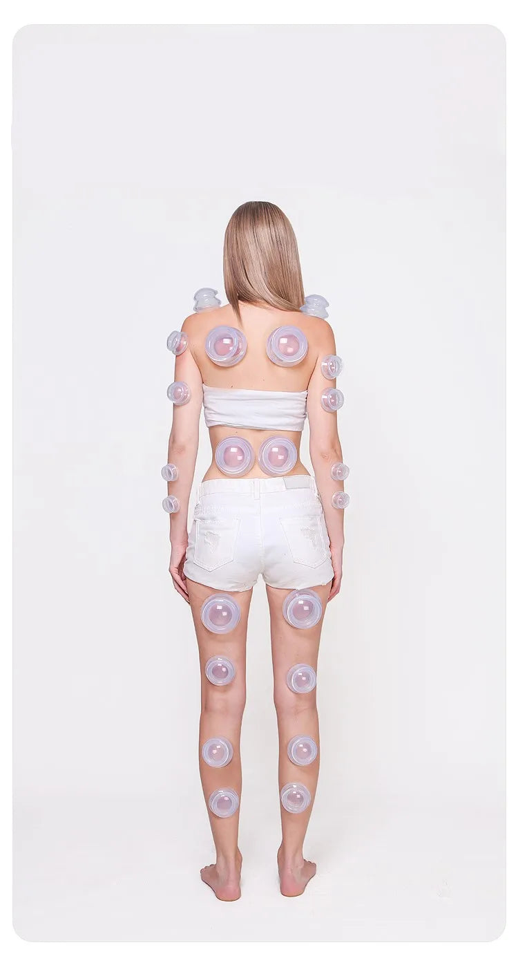 Silicone Vacuum Cupping Set Massage Body Cups Back Gua Sha Ventosas Suction Cup Anti-Cellulite Skin Lift Physiotherapy Jars Slim