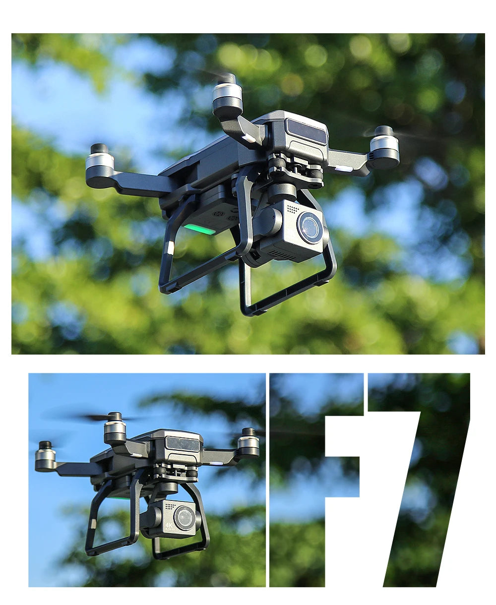 SJRC F7 PRO GPS Drone 4K Dual HD Camera 3-Axis Gimbal Professional Aerial Photography 3KM Brushless Quadcopter VS F11 4K Pro