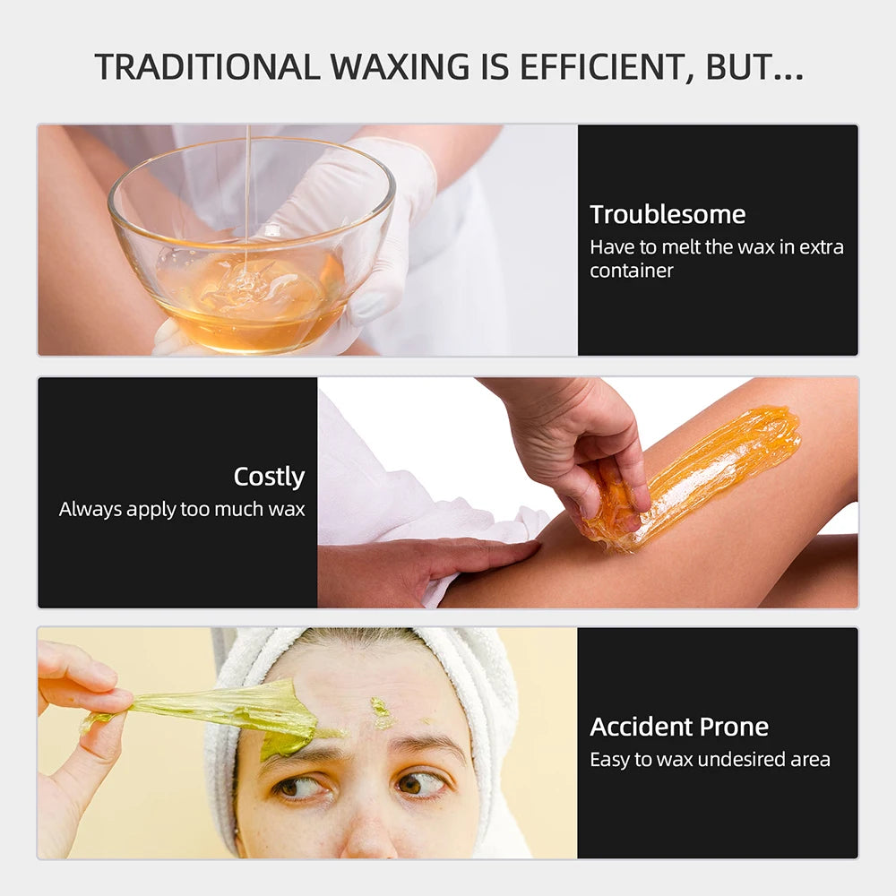 40W Roll On Depilatory Wax Heater Machine Portable Wax Cartridge Hair Removal Cream Heating Device Home Epilator Waxing Warmer