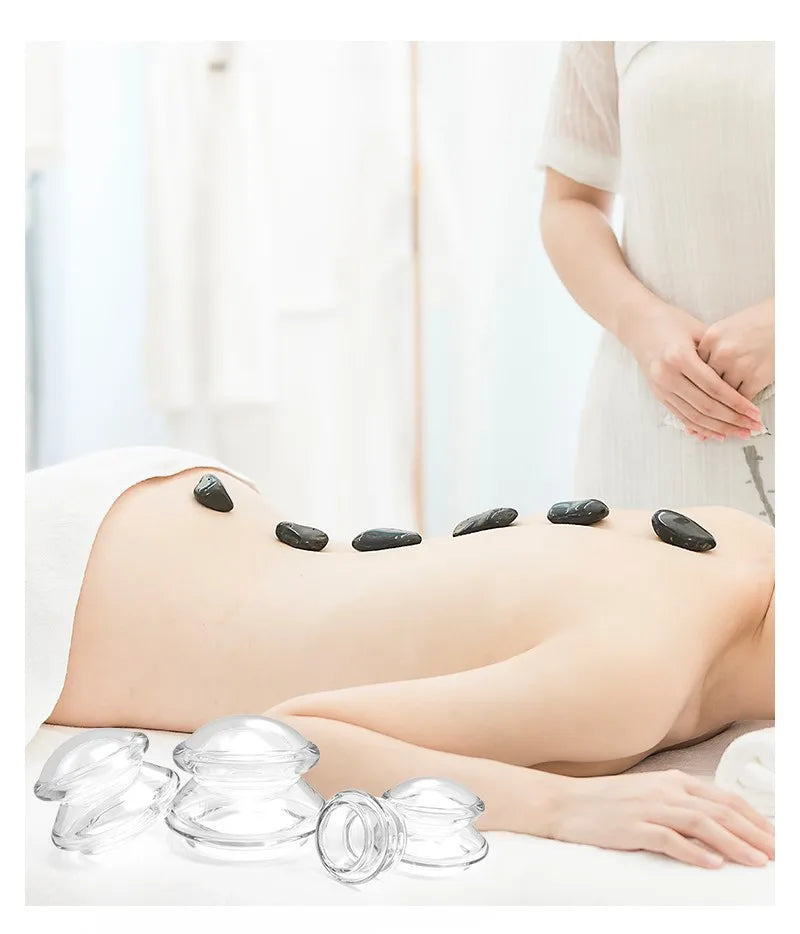 Silicone Vacuum Cupping Set Massage Body Cups Back Gua Sha Ventosas Suction Cup Anti-Cellulite Skin Lift Physiotherapy Jars Slim
