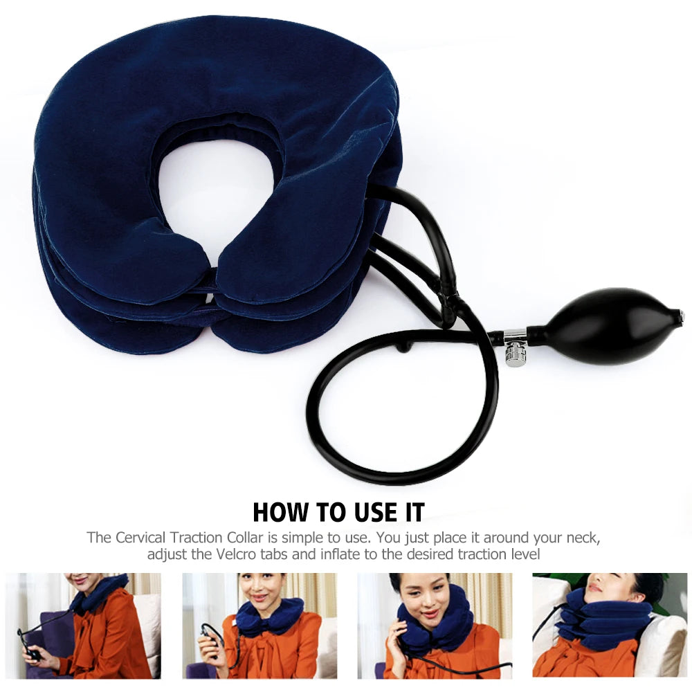 Cervical Neck Traction Medical Correction Device Cervical Support Posture Corrector Neck Stretcher Relaxation Inflatable Collar