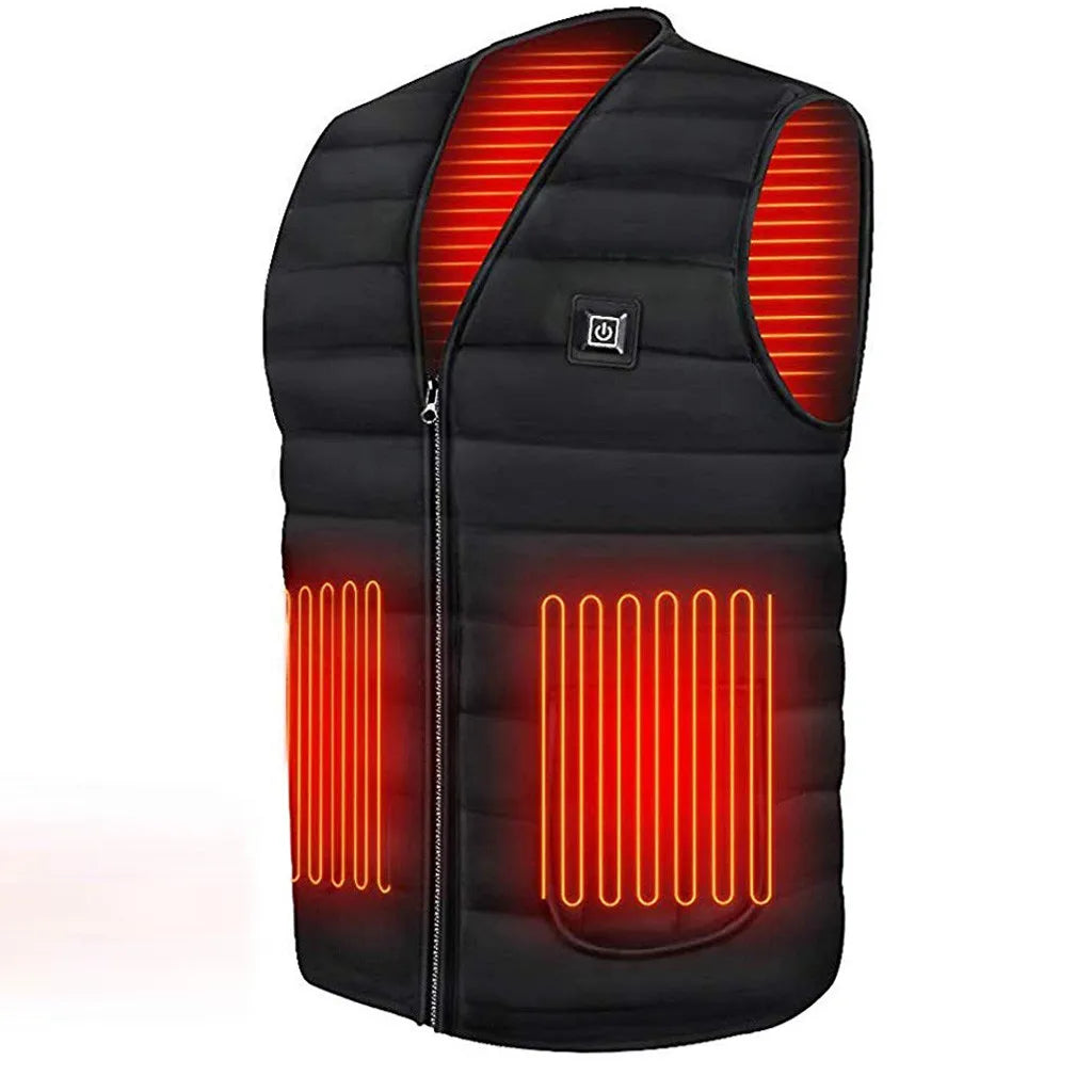 Men Motorcycle Rider Heated Vest  Autumn winter Smart heating Cotton Vest Heated V neck vest Women Outdoor Vest Winter Warm vest