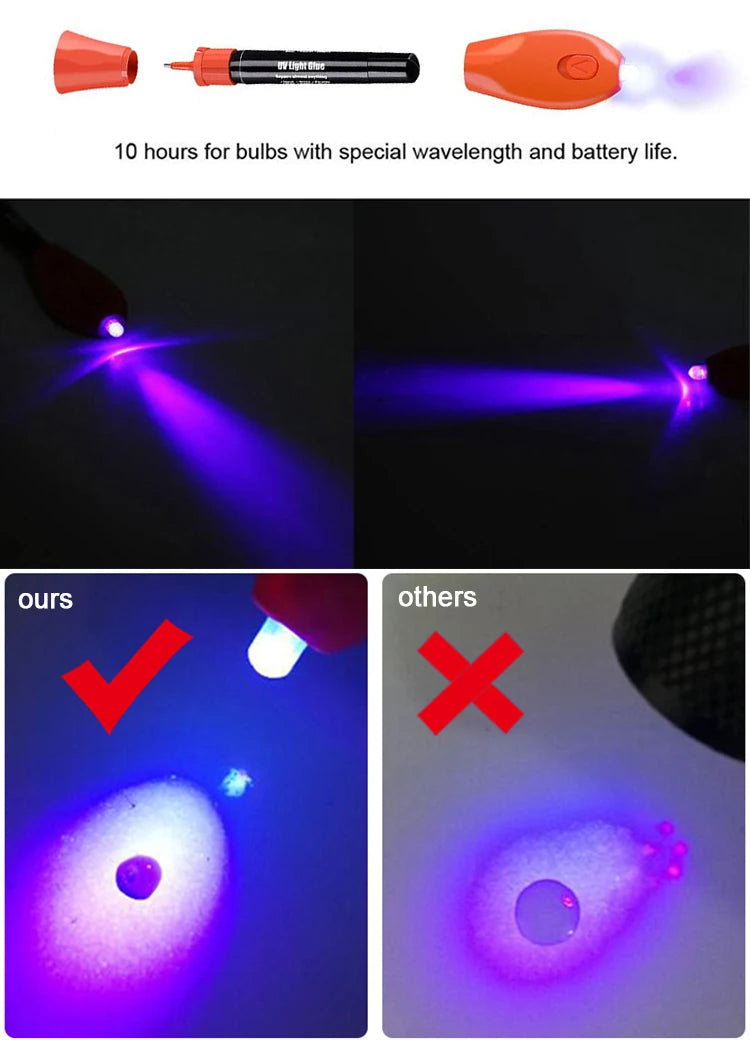 UV Light Glue Super Glue 5 Seconds Fix Adhesives Sealer Glass Metal Plastic Model Data Lines Crack Caulk High Temperature Repair