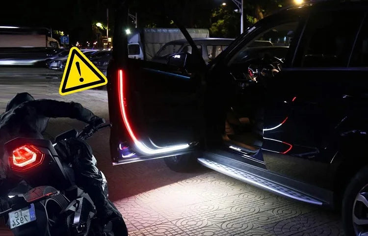 OKEEN 47inch LED Car Door Welcome Lights Flexible Door Opening Warning Strip Light  Auto Decorative Strobe Safety Side Light 12V