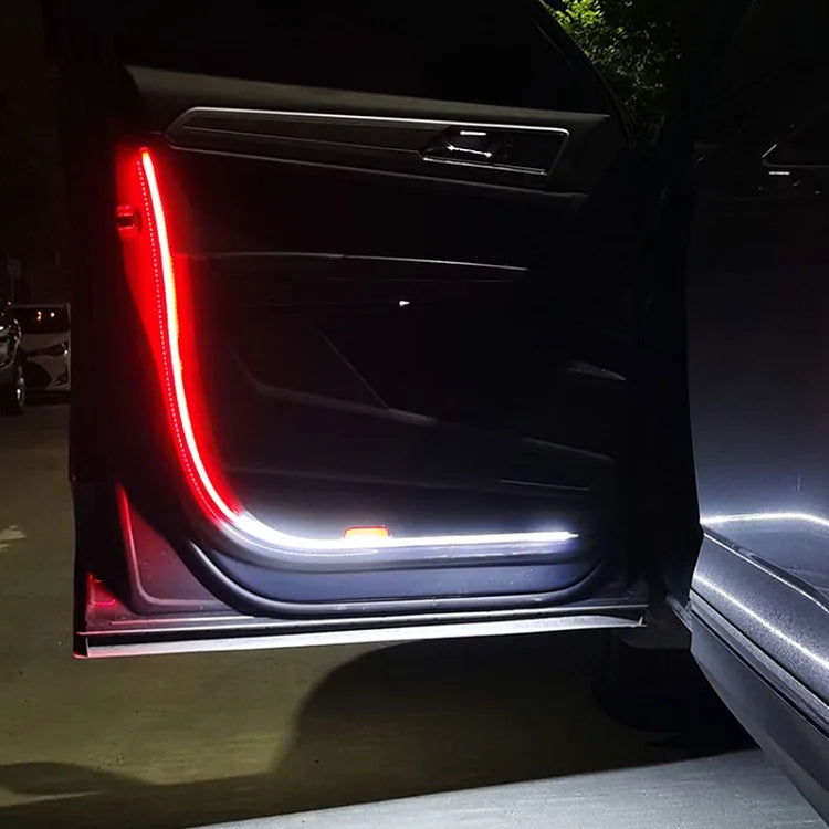 OKEEN 47inch LED Car Door Welcome Lights Flexible Door Opening Warning Strip Light  Auto Decorative Strobe Safety Side Light 12V