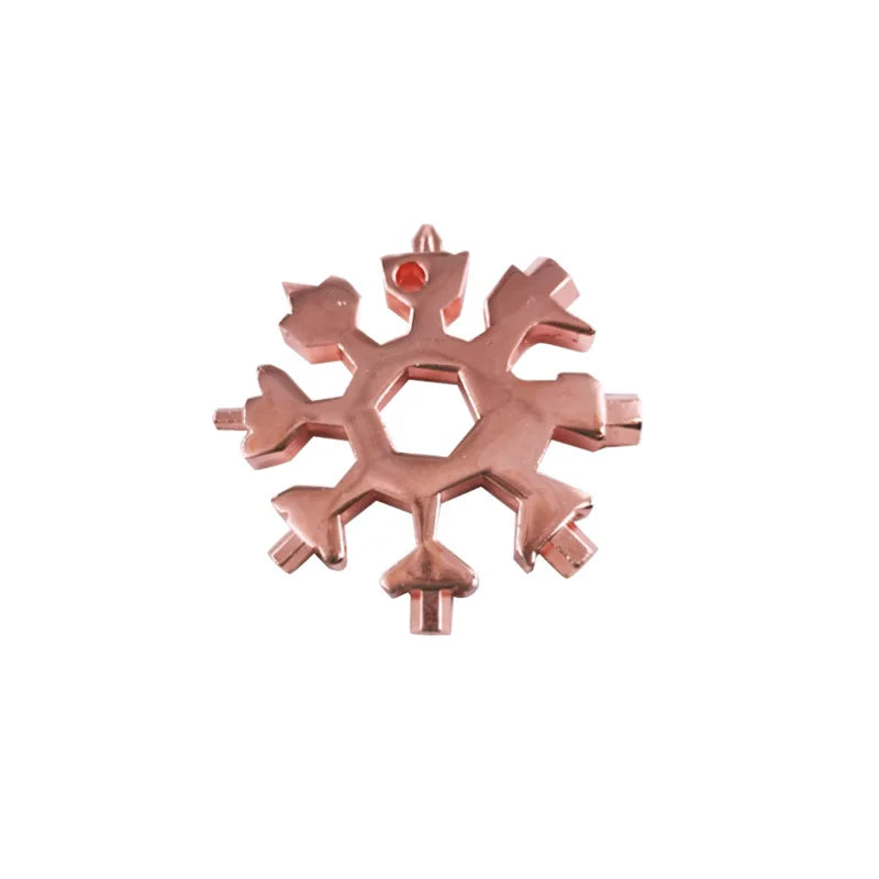 Portable 18 In 1 Mini Snowflake Multi Pocket Tool Spanner Hex Wrench Multipurpose Camp Survive Outdoor Hike Key Ring Key Chain