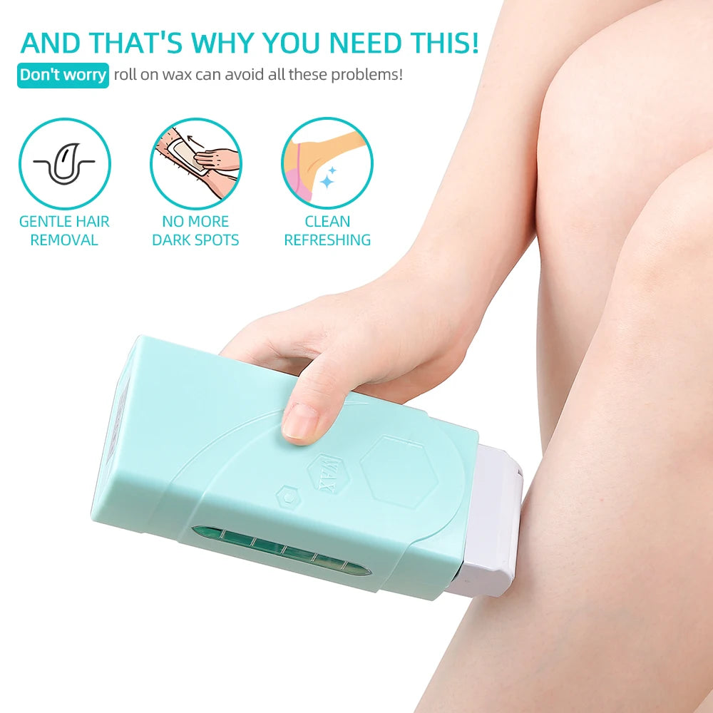 40W Roll On Depilatory Wax Heater Machine Portable Wax Cartridge Hair Removal Cream Heating Device Home Epilator Waxing Warmer