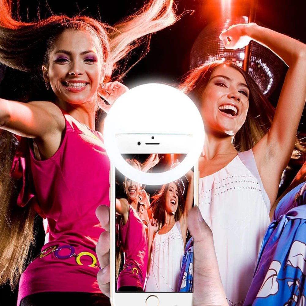 Mobile Phone Selfie Ring Lens 3-level Brightness Portable Fill Light Lamp Clip-on For Smartphone Light