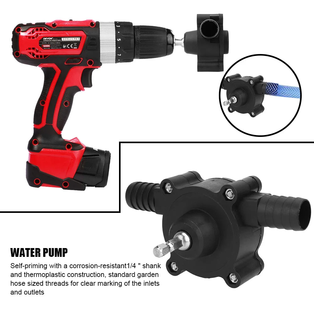 Portable Home Garden Outdoor Tool Electric Drill Pump Diesel Oil Fluid Water Pump Mini Hand Self-priming Liquid Transfer Pumps