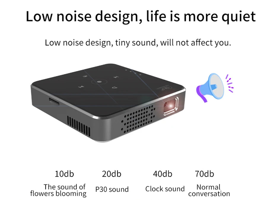 Smartldea New Mini dlp HD Projector support 1080p build in Battery Capacity wired Phone Mirroring proyector Home Theater beamer
