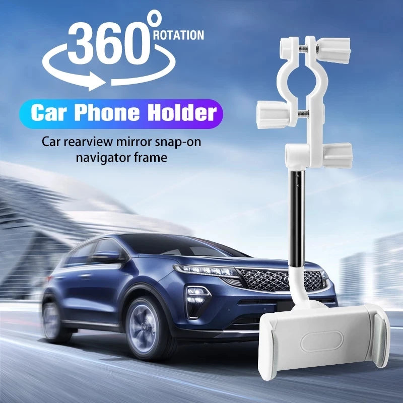 2022 New Car Rearview Mirror Mount Phone Holder For iPhone 12 GPS Seat Smartphone Car Phone Holder Stand Adjustable Support