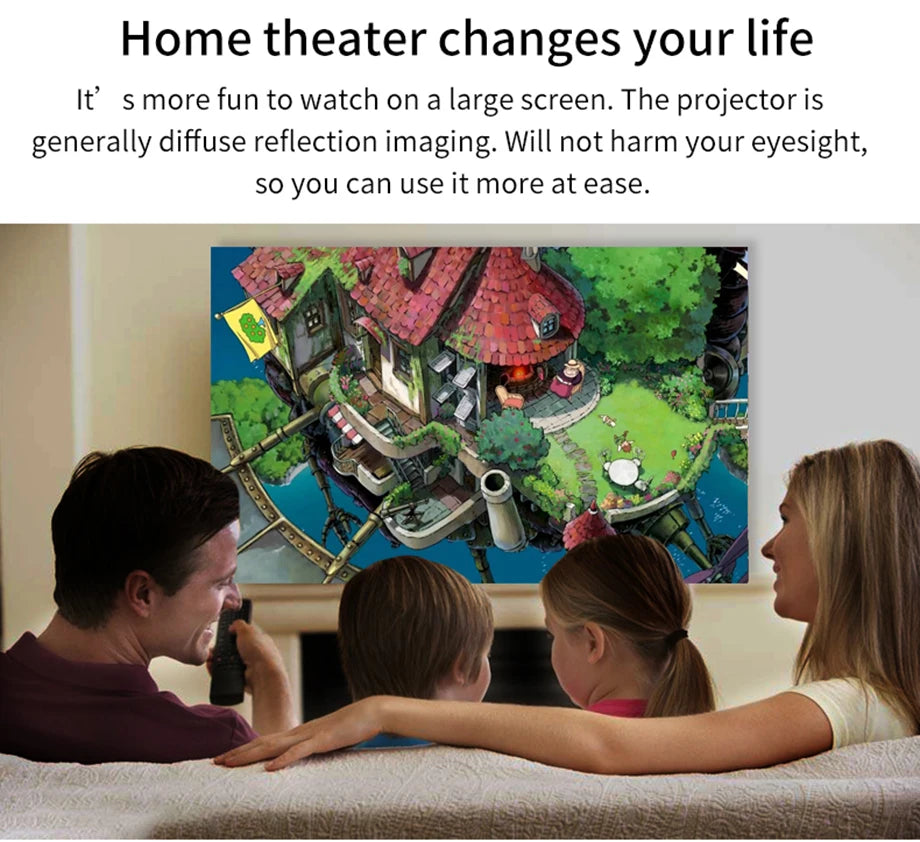 Smartldea New Mini dlp HD Projector support 1080p build in Battery Capacity wired Phone Mirroring proyector Home Theater beamer