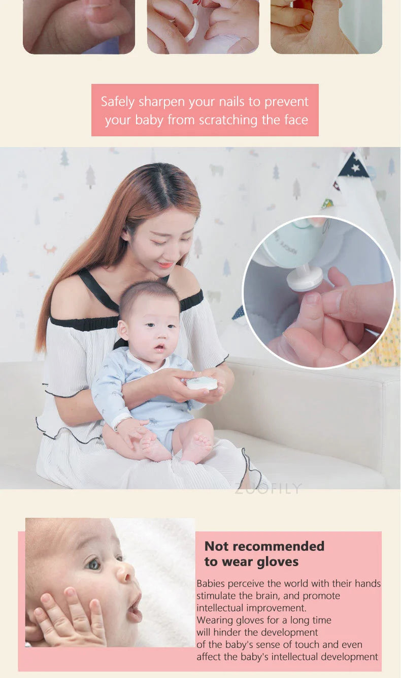 Electric Baby Nail Trimmer Kid Nail Polisher Tool Infant Manicure Scissors Hygiene Kit Set Adult Nail Clipper Cutter for Newborn