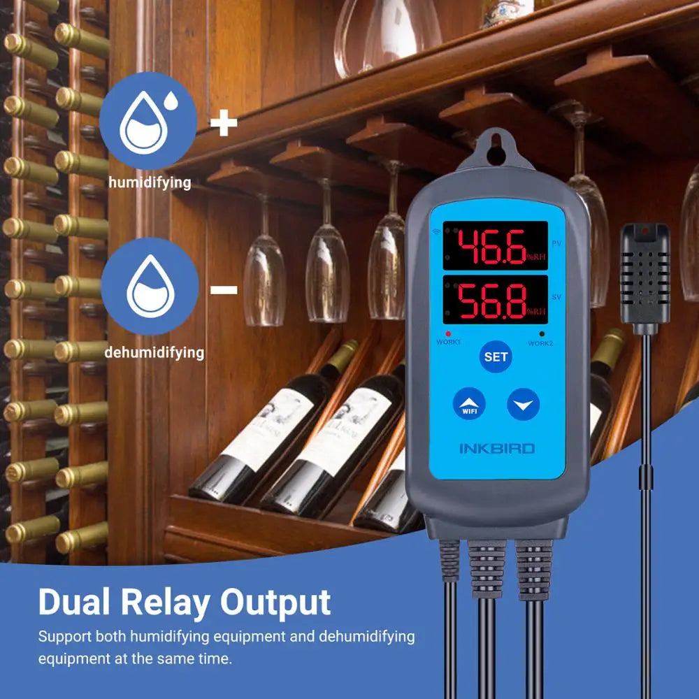 INKBIRD IHC-200 & 200 WiFi EU Socket&Plug Digital Humidity Controller for Household Humidifying and Dehumidifying for Free APP