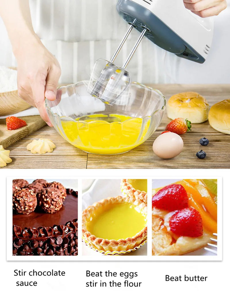 Multifunctional 7 Speed Egg Beater Mini Mixer Electric Food Blender Mixer Automatic Cream Food Cake Baking Dough Mixer