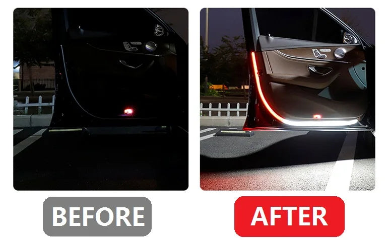 OKEEN 47inch LED Car Door Welcome Lights Flexible Door Opening Warning Strip Light  Auto Decorative Strobe Safety Side Light 12V