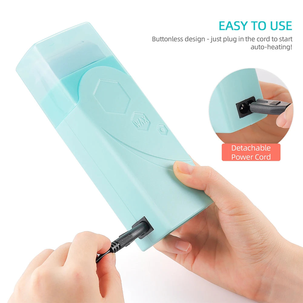 40W Roll On Depilatory Wax Heater Machine Portable Wax Cartridge Hair Removal Cream Heating Device Home Epilator Waxing Warmer