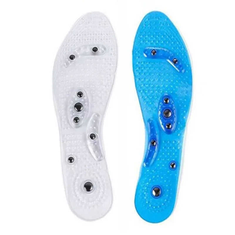 Unisex Magnetic Massage Insoles Foot Acupressure Shoe Pads Therapy Slimming Insoles for Weight Loss Transparent