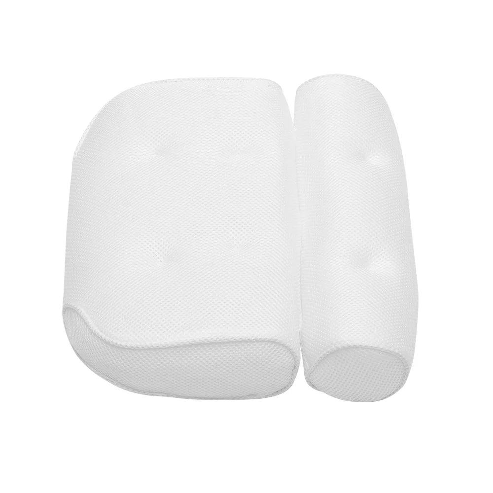 3D Mesh Massage Machine Washable Bath Pillow Bathtub Sucker Back Cushion