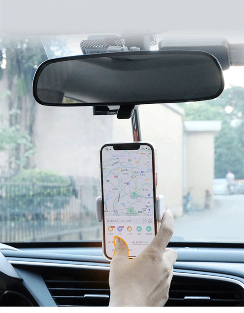 2022 New Car Rearview Mirror Mount Phone Holder For iPhone 12 GPS Seat Smartphone Car Phone Holder Stand Adjustable Support