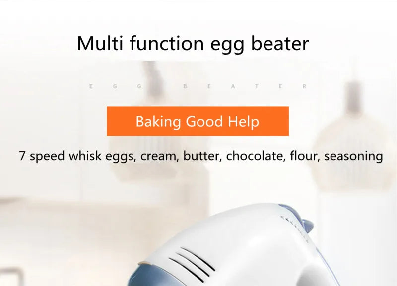 Multifunctional 7 Speed Egg Beater Mini Mixer Electric Food Blender Mixer Automatic Cream Food Cake Baking Dough Mixer