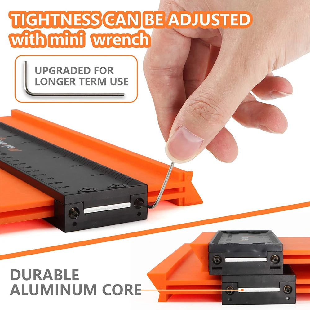 Contour Gauge Profile Duplicator Tool Adjustable Lock Alloy Edge Copy Shaping Wood Measure Ruler Laminate Tiles Wood Marking