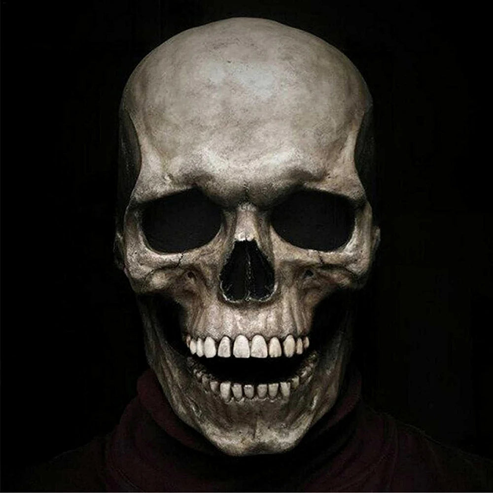 Halloween Mask Movable Jaw Full Head Skull Mask Halloween Decoration Horror Scary Mask Cosplay Party Decor 2021 Skull Helmet